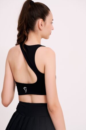 Taenarum Black One Shoulder Bra