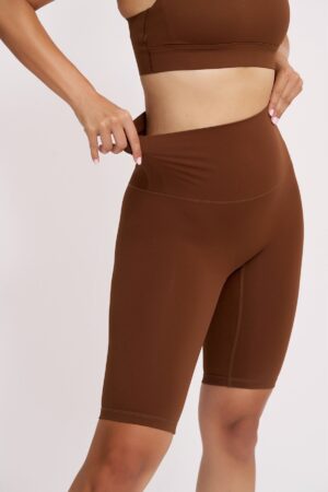 Vathia Long Biker Shorts Brown