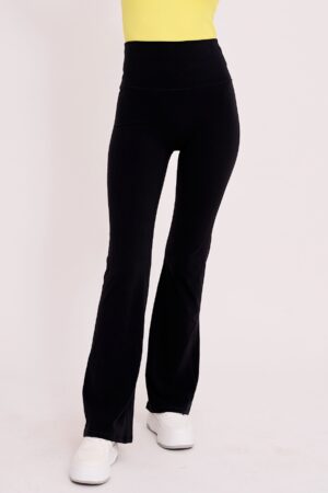 Cretan Black Flare Legging Compressive High Waisted